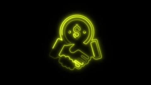 Referral Code Outline Icon in HD Video Neon Animation Stock Footage 304552288