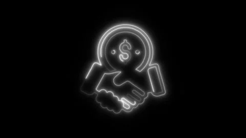 Referral Code Outline Icon in HD Video Neon Animation Stock Footage 304552290