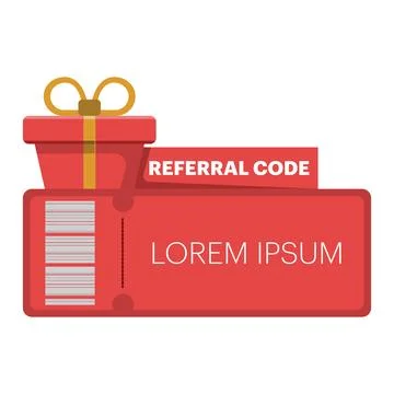 Referral code text template concept. share, refer a friend, referral program. Illustration