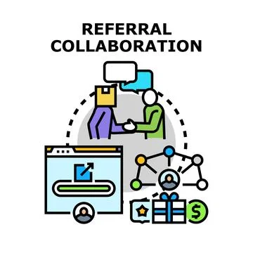 Referral collaboration program offering a reward system 库存插图