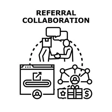 Referral collaboration program offering a reward system Illustration