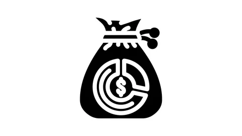 Referral earnings affiliate program glyph icon animation Video stock 326730386