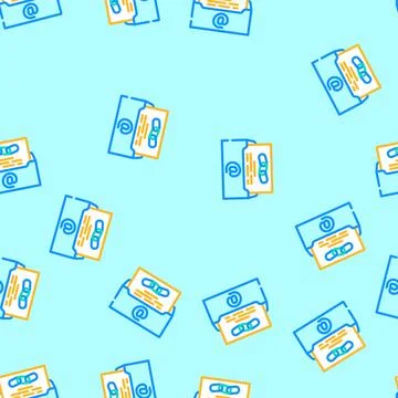 Referral email invitation vector seamless pattern Stock Illustration