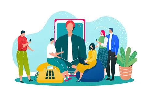 Referral friend program concept, vector illustration. Refer business marketing Illustrazione stock