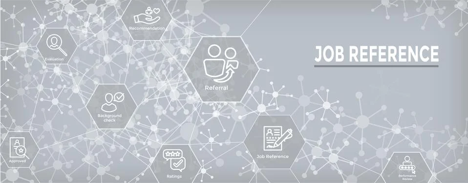 Referral Job Reference - Web Header Banner and Icon Set Stock Illustration