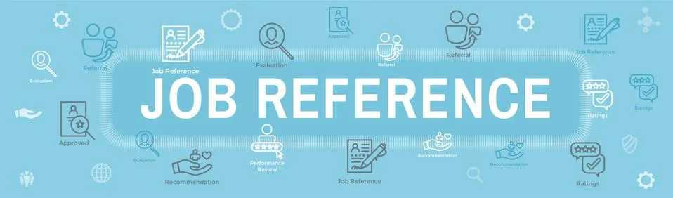 Referral Job Reference - Web Header Banner and Icon Set Stock Illustration