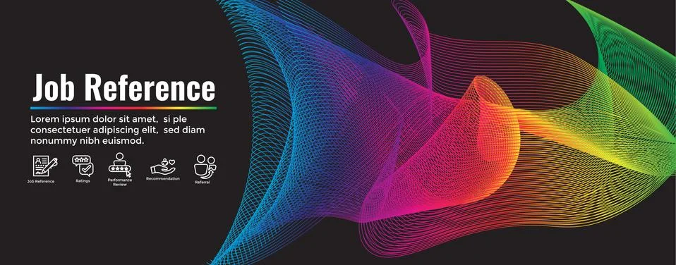 Referral Job Reference - Web Header Banner and Icon Set Stock Illustration