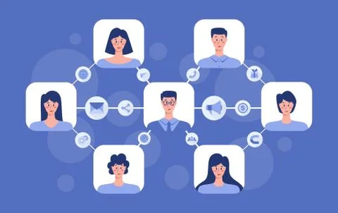 Referral program concept. Business network in referral marketing Stock Illustration