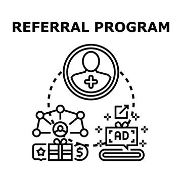 Referral program concept creating network marketing strategy Stock Illustration
