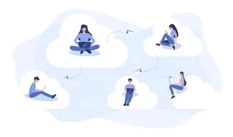 Referral program concept. Idea of global community. 스톡 일러스트