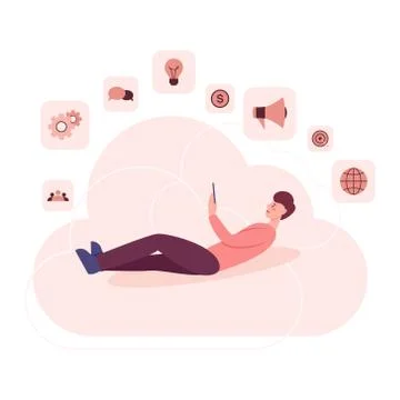 Referral program concept. Idea of global community. Ilustración de archivo