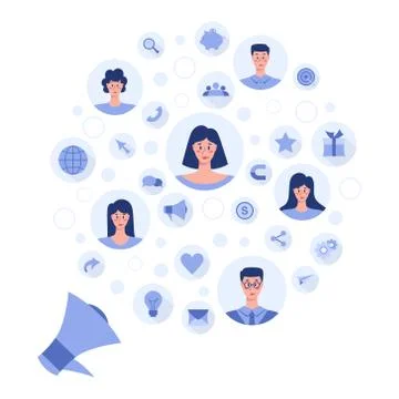 Referral program concept. Idea of global community. 스톡 일러스트