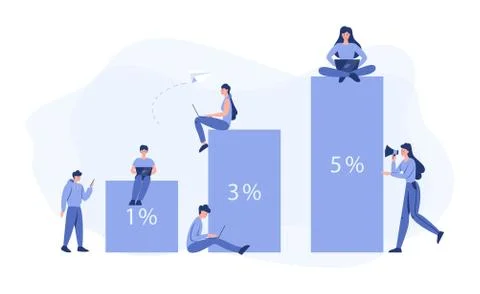 Referral program concept. Idea of referring friends to raise a profit. Stock Illustration