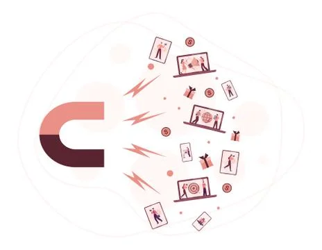 Referral program concept. Referral marketing and business partnership Ilustración de archivo