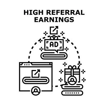 Referral program creating high earnings and bonus rewards Illustration