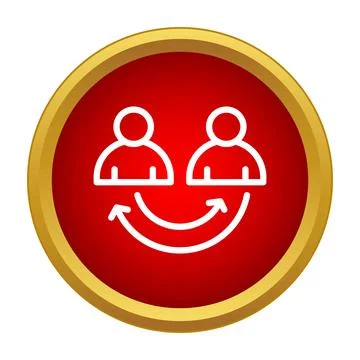 Referral program icon illustrating people connecting and exchanging Illustrazione stock