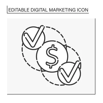 Referral program line icon 스톡 일러스트