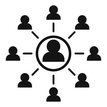 Referral program scheme icon, simple style Illustrazione stock