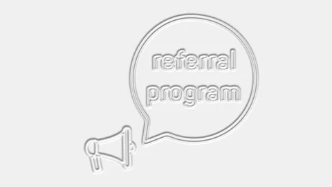 Referral program text. Megaphone with text referral program speech bubble banner 動画素材 165782357