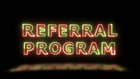 'REFERRAL PROGRAM' yellow and orange energy border lines title animation Vídeos de archivo 152992192