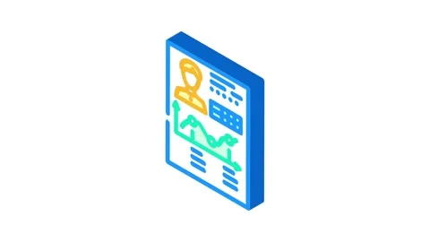 Referral statistics isometric icon animation Stock Footage 327276243