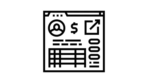 Referral statistics line icon animation Stock Footage 326121905