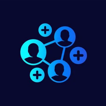 Referrals, affiliate program icon for web 스톡 일러스트