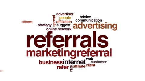 Referrals animated word cloud, text design animation. Stock Footage 72167066