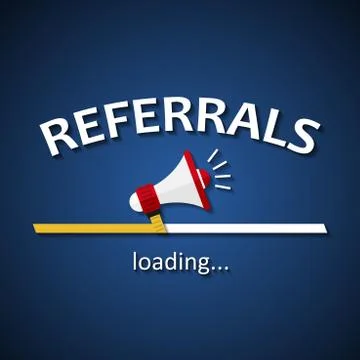 Referrals loading bar with megaphone Stock Illustration