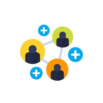 Referrals or affiliate program icon, flat vector Ilustración de archivo