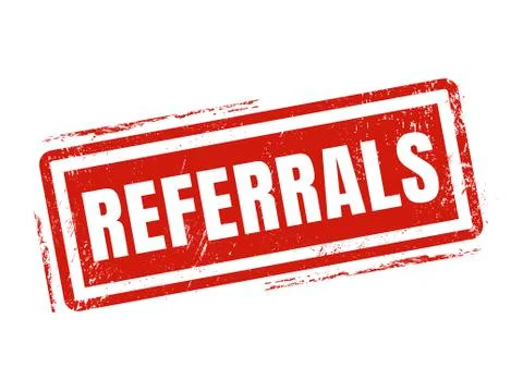 Referrals red stamp style Illustrazione stock