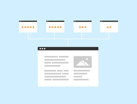 Referring Domains - external website that refers to site with backlinks. Boosts Stock Illustration