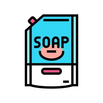 Refill pouch liquid soap color icon vector illustration Stock Illustration