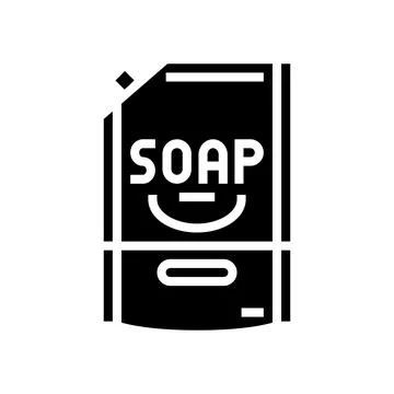Refill pouch liquid soap glyph icon vector illustration Illustrazione stock