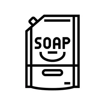 Refill pouch liquid soap line icon vector illustration Stock Illustration