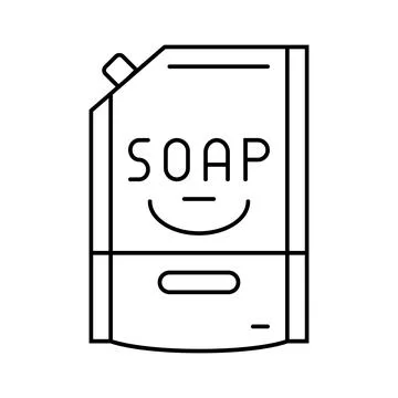Refill pouch liquid soap line icon vector illustration Stock Illustration