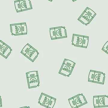 Refill pouch liquid soap line seamless pattern Stock Illustration