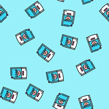 Refill pouch liquid soap vector seamless pattern Stockillustratie