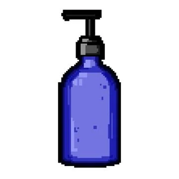 Refillable liquid soap dispenser pixel art vector illustration Stock Illustration