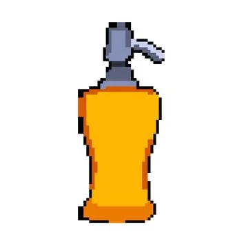Refillable liquid soap dispenser pixel art vector illustration Stock Illustration