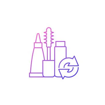 Refillable mascara gradient linear vector icon 스톡 일러스트