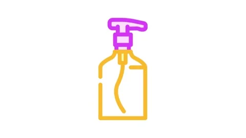 Refillable soap bottle color icon animation Stock Footage 327256362