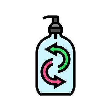 Refillable soap bottle color icon vector illustration Stock Illustration