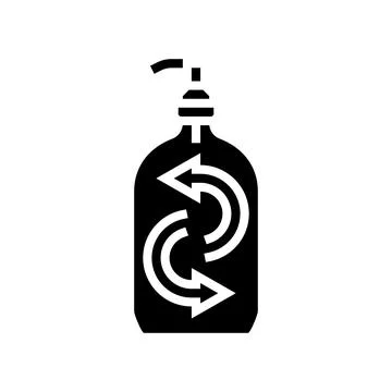 Refillable soap bottle glyph icon vector illustration Ilustración de archivo