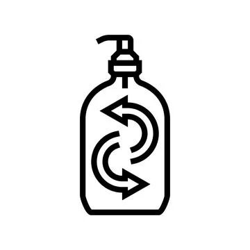 Refillable soap bottle line icon vector illustration Stock Illustration