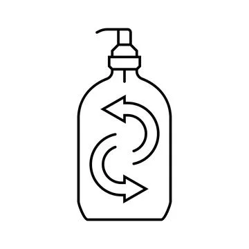 Refillable soap bottle line icon vector illustration Illustrazione stock