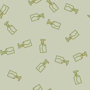 Refillable soap bottle line vector seamless pattern Ilustración de archivo