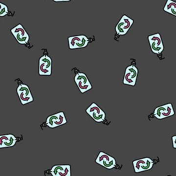 Refillable soap bottle vector seamless pattern Stock Illustration