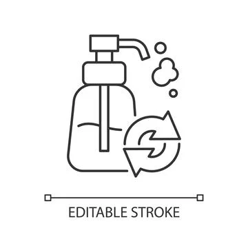 Refillable soap dispenser linear icon Stock-Illustration