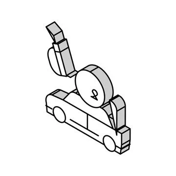 Refilling car with hydrogen isometric icon vector illustration Illustrazione stock